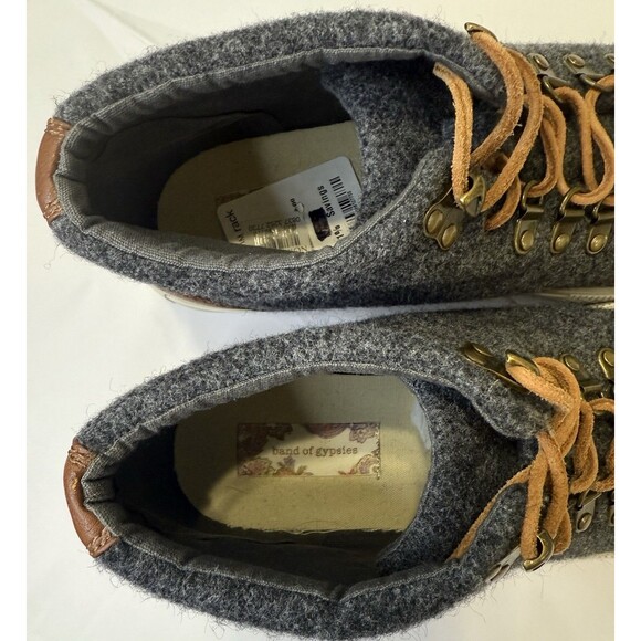 Band of Gypsies Dove Wool Blend High Top Sneakers Size 10 Gray Brown NEW - Picture 6 of 10